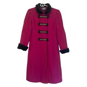 Vintage Rothschild Faux Fur Trimmed‎ Coat Size 14